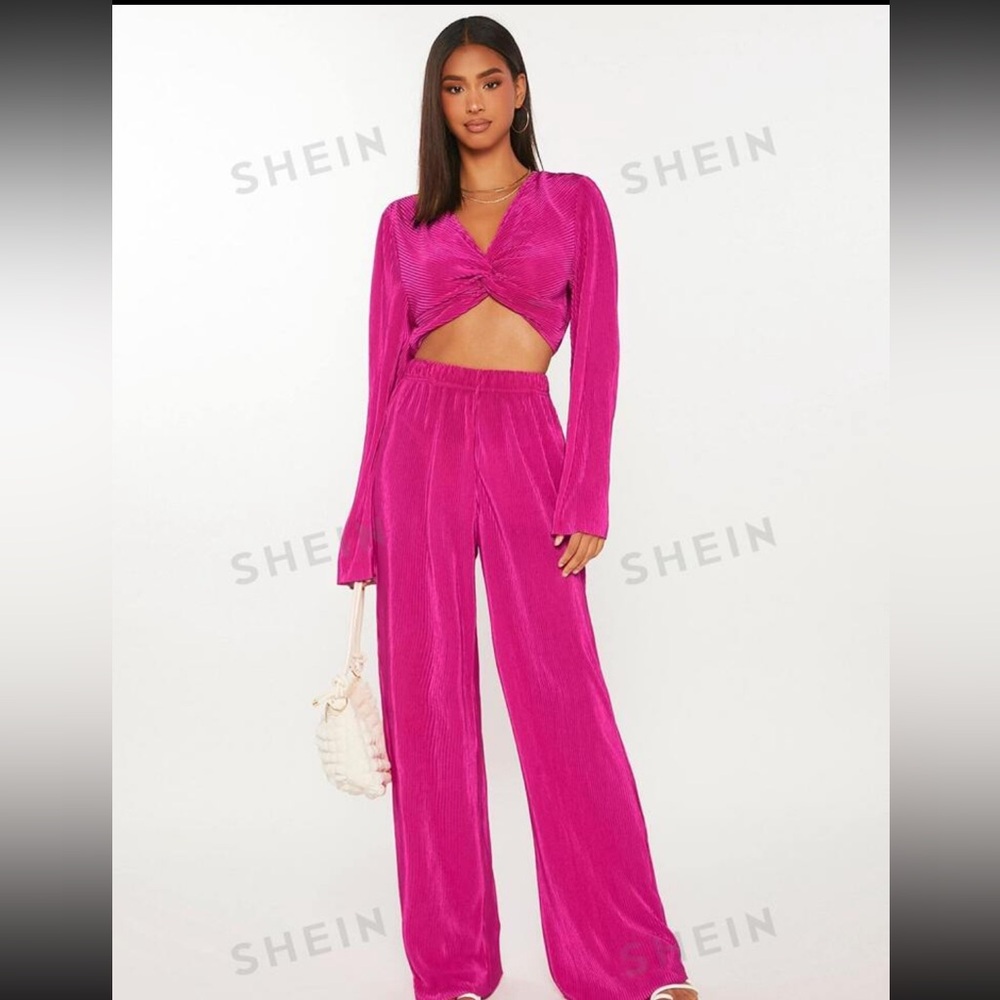 Tall Twist Front Top & Wide Leg Pants
